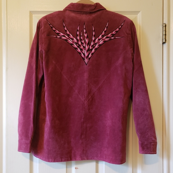 Bob Mackie pink leather jacket Medium - Picture 4 of 10